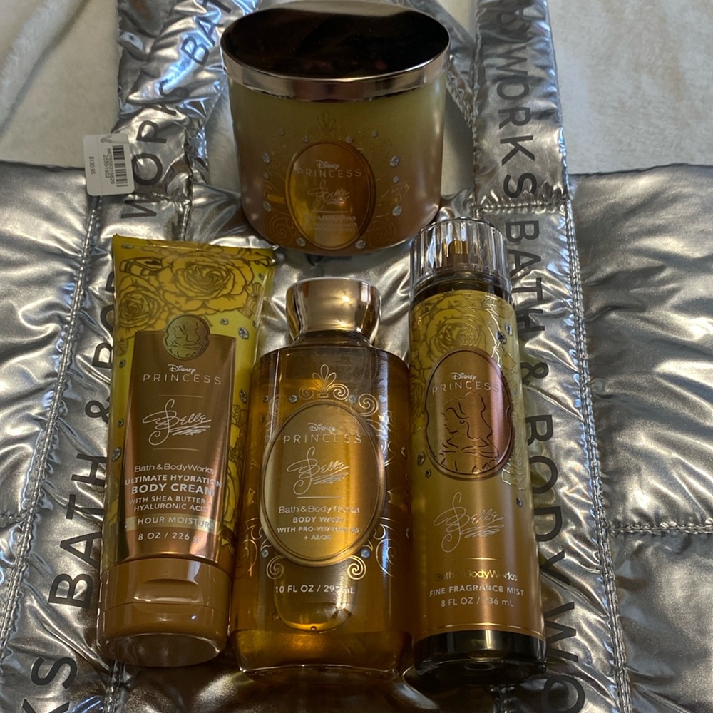 NWT Bath and Body Works silver bag with Disney Princess Belle set - Picture 2 of 15